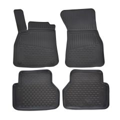 Tapis De Sol En Caoutchouc 3D Exclusive Compatible Avec Audi A6 C8 depuis 2018, Système de Fixation, Bord Haut, Noir, Antidérapant, Toutes Saisons