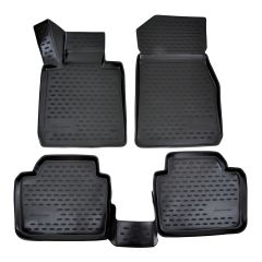 Tapis De Sol En Caoutchouc 3D Exclusive Compatible Avec Bmw 3 Series F30, F31 2011-2019, Système de Fixation, Bord Haut, Noir, Antidérapant, Toutes Saisons