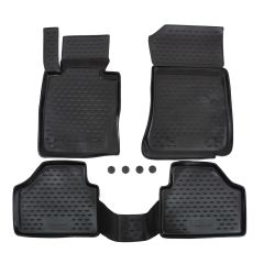 Tapis De Sol En Caoutchouc 3D Exclusive Compatible Avec Bmw X1 E84 2009-2015, Système de Fixation, Bord Haut, Noir, Antidérapant, Toutes Saisons