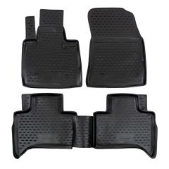 Tapis De Sol En Caoutchouc 3D Exclusive Compatible Avec Bmw X5 E53 2000-2006, Système de Fixation, Bord Haut, Noir, Antidérapant, Toutes Saisons