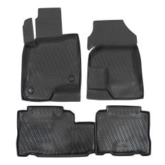 Tapis De Sol En Caoutchouc 3D Exclusive Compatible Avec Chevrolet Captiva 2006-2018, Système de Fixation, Bord Haut, Noir, Antidérapant, Toutes Saisons