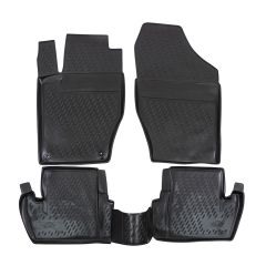 Tapis De Sol En Caoutchouc 3D Exclusive Compatible Avec Citroen C4 2010-2018, Système de Fixation, Bord Haut, Noir, Antidérapant, Toutes Saisons