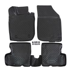 Tapis De Sol En Caoutchouc 3D Exclusive Compatible Avec Dacia Duster 2WD 2010-2014, Système de Fixation, Bord Haut, Noir, Antidérapant, Toutes Saisons