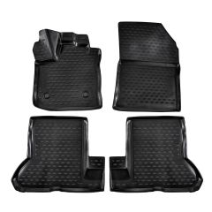 Tapis De Sol En Caoutchouc 3D Exclusive Compatible Avec Dacia Dokker 2012-2021, Système de Fixation, Bord Haut, Noir, Antidérapant, Toutes Saisons