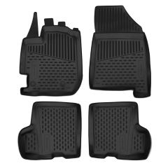 Tapis De Sol En Caoutchouc 3D Exclusive Compatible Avec Dacia Duster depuis 2018, Système de Fixation, Bord Haut, Noir, Antidérapant, Toutes Saisons