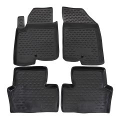 Tapis De Sol En Caoutchouc 3D Exclusive Compatible Avec Dodge Caliber 2006-2012, Système de Fixation, Bord Haut, Noir, Antidérapant, Toutes Saisons