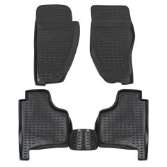 Tapis De Sol En Caoutchouc 3D Exclusive Compatible Avec Dodge Nitro 2007-2011, Système de Fixation, Bord Haut, Noir, Antidérapant, Toutes Saisons