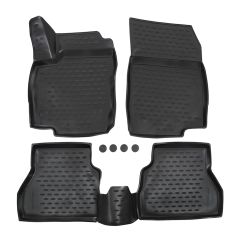 Tapis De Sol En Caoutchouc 3D Exclusive Compatible Avec Ford B-Max 2012-2017, Système de Fixation, Bord Haut, Noir, Antidérapant, Toutes Saisons