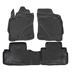 Tapis De Sol En Caoutchouc 3D Exclusive Compatible Avec Ford Maverick 2001-07 / Tribute 2001-2007 Set, Système de Fixation, Bord Haut, Noir, Antidérapant, Toutes Saisons