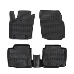 Tapis De Sol En Caoutchouc 3D Exclusive Compatible Avec Ford Mondeo 4 2007-2014, Système de Fixation, Bord Haut, Noir, Antidérapant, Toutes Saisons