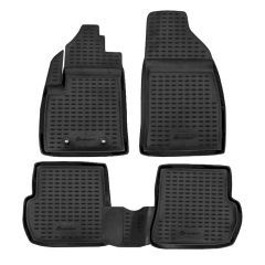 Tapis De Sol En Caoutchouc 3D Exclusive Compatible Avec Ford Fiesta 6 2002-2008, Système de Fixation, Bord Haut, Noir, Antidérapant, Toutes Saisons