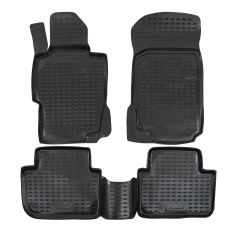 Tapis De Sol En Caoutchouc 3D Exclusive Compatible Avec Honda Accord 2003-2008, Système de Fixation, Bord Haut, Noir, Antidérapant, Toutes Saisons