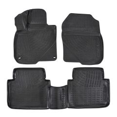 Tapis De Sol En Caoutchouc 3D Exclusive Compatible Avec Honda CR-V 2018-2022, Système de Fixation, Bord Haut, Noir, Antidérapant, Toutes Saisons