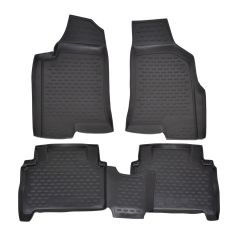 Tapis De Sol En Caoutchouc 3D Exclusive Compatible Avec Hummer H3 2005-2010, Système de Fixation, Bord Haut, Noir, Antidérapant, Toutes Saisons