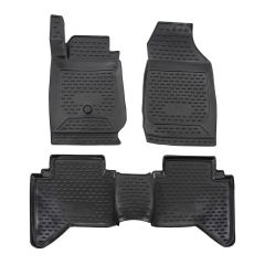 Tapis De Sol En Caoutchouc 3D Exclusive Compatible Avec Isuzu D-max 2012-2019, Système de Fixation, Bord Haut, Noir, Antidérapant, Toutes Saisons