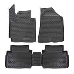 Tapis De Sol En Caoutchouc 3D Exclusive Compatible Avec Kia Sportage SL 2010-2015, Système de Fixation, Bord Haut, Noir, Antidérapant, Toutes Saisons