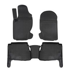 Tapis De Sol En Caoutchouc 3D Exclusive Compatible Avec Kia Sorento 2002-2009, Système de Fixation, Bord Haut, Noir, Antidérapant, Toutes Saisons