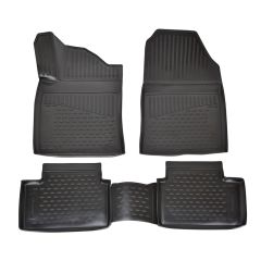 Tapis De Sol En Caoutchouc 3D Exclusive Compatible Avec Kia Cee'D depuis 2018, Système de Fixation, Bord Haut, Noir, Antidérapant, Toutes Saisons