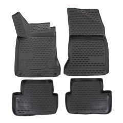 Tapis De Sol En Caoutchouc 3D Exclusive Compatible Avec Mercedes A-Klasse W176 2012-2018, Système de Fixation, Bord Haut, Noir, Antidérapant, Toutes Saisons