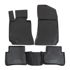 Tapis De Sol En Caoutchouc 3D Exclusive Compatible Avec Mercedes E-Klasse W212 / S212 2009-2016, Système de Fixation, Bord Haut, Noir, Antidérapant, Toutes Saisons