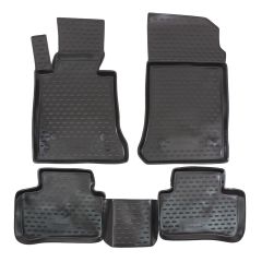 Tapis De Sol En Caoutchouc 3D Exclusive Compatible Avec Mercedes GLK X204 2008-2015, Système de Fixation, Bord Haut, Noir, Antidérapant, Toutes Saisons