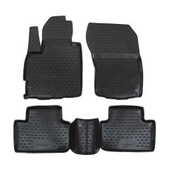 Tapis De Sol En Caoutchouc 3D Exclusive Compatible Avec Mitsubishi ASX 2010-2019, Système de Fixation, Bord Haut, Noir, Antidérapant, Toutes Saisons