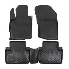 Tapis De Sol En Caoutchouc 3D Exclusive Compatible Avec Mitsubishi Outlander 2012-2021, Système de Fixation, Bord Haut, Noir, Antidérapant, Toutes Saisons