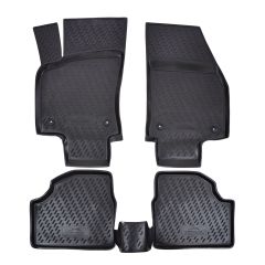 Tapis De Sol En Caoutchouc 3D Exclusive Compatible Avec Opel Astra H 2004-2009, Système de Fixation, Bord Haut, Noir, Antidérapant, Toutes Saisons