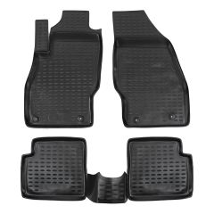 Tapis De Sol En Caoutchouc 3D Exclusive Compatible Avec Opel Corsa D / E 2006-2019, Système de Fixation, Bord Haut, Noir, Antidérapant, Toutes Saisons