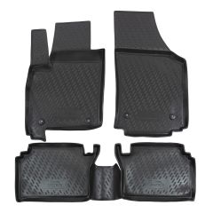 Tapis De Sol En Caoutchouc 3D Exclusive Compatible Avec Opel Meriva A 2003-2010, Système de Fixation, Bord Haut, Noir, Antidérapant, Toutes Saisons