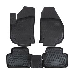 Tapis De Sol En Caoutchouc 3D Exclusive Compatible Avec Opel Zafira B 2005-2010, Système de Fixation, Bord Haut, Noir, Antidérapant, Toutes Saisons