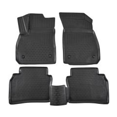 Tapis De Sol En Caoutchouc 3D Exclusive Compatible Avec Opel Insignia B depuis 2017, Système de Fixation, Bord Haut, Noir, Antidérapant, Toutes Saisons