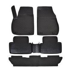 Tapis De Sol En Caoutchouc 3D Exclusive Compatible Avec Opel Zafira C Tourer 5 Posti 2011-2019, Système de Fixation, Bord Haut, Noir, Antidérapant, Toutes Saisons