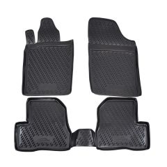 Tapis De Sol En Caoutchouc 3D Exclusive Compatible Avec Peugeot 206 / 206+ 1998-2012, Système de Fixation, Bord Haut, Noir, Antidérapant, Toutes Saisons