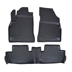 Tapis De Sol En Caoutchouc 3D Exclusive Compatible Avec Peugeot 3008 2009-2016, Système de Fixation, Bord Haut, Noir, Antidérapant, Toutes Saisons