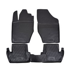 Tapis De Sol En Caoutchouc 3D Exclusive Compatible Avec Peugeot 308 2007-2013, Système de Fixation, Bord Haut, Noir, Antidérapant, Toutes Saisons