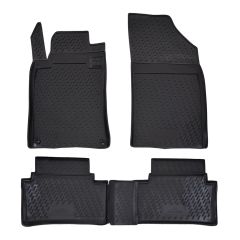 Tapis De Sol En Caoutchouc 3D Exclusive Compatible Avec Peugeot 508 2011-2018, Système de Fixation, Bord Haut, Noir, Antidérapant, Toutes Saisons