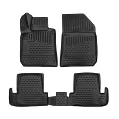 Tapis De Sol En Caoutchouc 3D Exclusive Compatible Avec Peugeot 308 2014-2021, Système de Fixation, Bord Haut, Noir, Antidérapant, Toutes Saisons