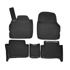 Tapis De Sol En Caoutchouc 3D Exclusive Compatible Avec Renault Scenic 2 2003-2009, Système de Fixation, Bord Haut, Noir, Antidérapant, Toutes Saisons