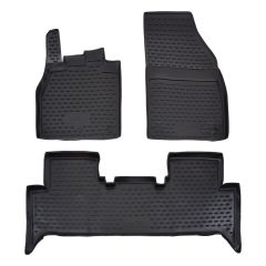 Tapis De Sol En Caoutchouc 3D Exclusive Compatible Avec Renault Scenic 3 2009-2016, Système de Fixation, Bord Haut, Noir, Antidérapant, Toutes Saisons