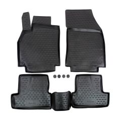 Tapis De Sol En Caoutchouc 3D Exclusive Compatible Avec Renault Megane 4 depuis 2016, Système de Fixation, Bord Haut, Noir, Antidérapant, Toutes Saisons