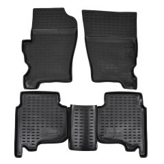 Tapis De Sol En Caoutchouc 3D Exclusive Compatible Avec Land Rover Discovery 3 / 4 3 / 4 2004-2016, Système de Fixation, Bord Haut, Noir, Antidérapant, Toutes Saisons