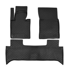 Tapis De Sol En Caoutchouc 3D Exclusive Compatible Avec Land Rover Range Rover 3 2001-2012, Système de Fixation, Bord Haut, Noir, Antidérapant, Toutes Saisons