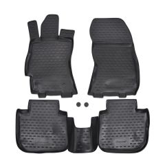 Tapis De Sol En Caoutchouc 3D Exclusive Compatible Avec Subaru Outback 4 2009-2014, Système de Fixation, Bord Haut, Noir, Antidérapant, Toutes Saisons