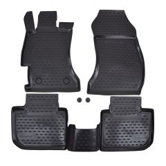 Tapis De Sol En Caoutchouc 3D Exclusive Compatible Avec Subaru XV 2011-2016, Système de Fixation, Bord Haut, Noir, Antidérapant, Toutes Saisons