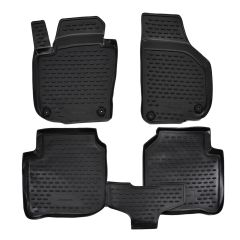 Tapis De Sol En Caoutchouc 3D Exclusive Compatible Avec Skoda Superb 2 2008-2015, Système de Fixation, Bord Haut, Noir, Antidérapant, Toutes Saisons