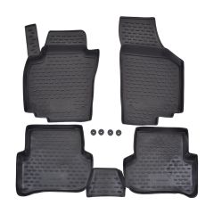 Tapis De Sol En Caoutchouc 3D Exclusive Compatible Avec Skoda Yeti 2009-2017, Système de Fixation, Bord Haut, Noir, Antidérapant, Toutes Saisons