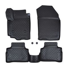 Tapis De Sol En Caoutchouc 3D Exclusive Compatible Avec Suzuki Vitara depuis 2015, Système de Fixation, Bord Haut, Noir, Antidérapant, Toutes Saisons