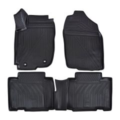 Tapis De Sol En Caoutchouc 3D Exclusive Compatible Avec Toyota Rav4 4 2013-2018, Système de Fixation, Bord Haut, Noir, Antidérapant, Toutes Saisons