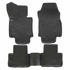 Tapis De Sol En Caoutchouc 3D Exclusive Compatible Avec Toyota Rav4 5 depuis 2019, Système de Fixation, Bord Haut, Noir, Antidérapant, Toutes Saisons